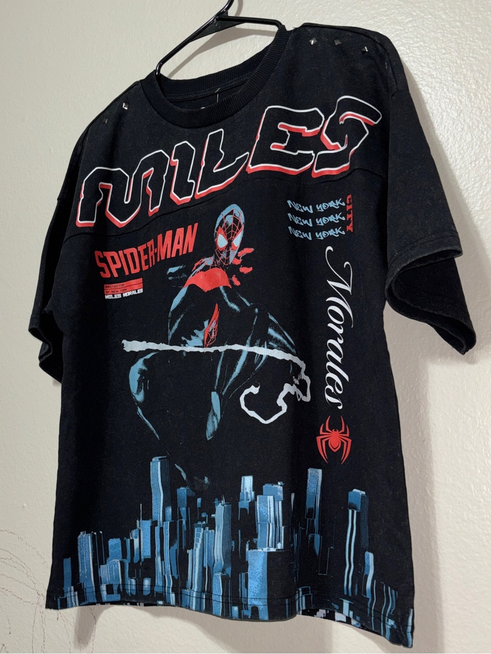 Marvel Spider-Man Miles Morales Boxy Fit Washed Graphic Tee NWT Men’s Size S